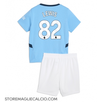 Manchester City Rico Lewis #82 Maglia Gara Casa Repliche 2024-25 Bambino
